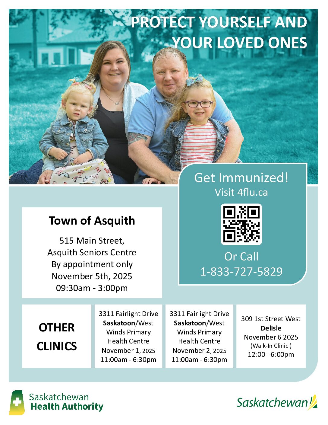 Asquith Flu and COVID Vaccine Poster 2025